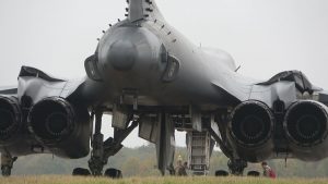 B-1 Starts Up and Takes Off