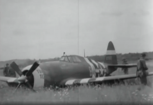 P-47D Towed Away After Forced Landing in France