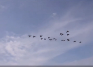 22 F-14 Tomcats Doing A Flyby