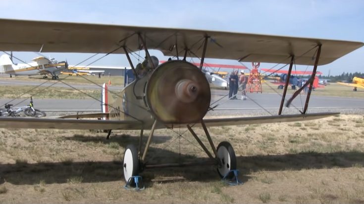 Le Rhone Rotary Engine Startup on 1917 Thomas-Morse Scout | World War Wings Videos