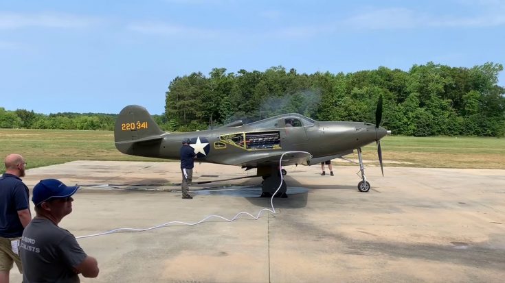 P39 Airacobra start-up WW2 airplane | World War Wings Videos