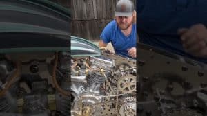 Harley Davidson 1948 Panhead with V12 Merlin Engine Starts Up