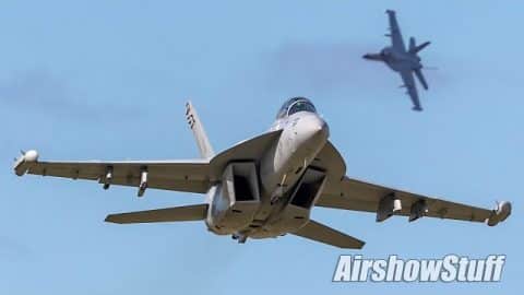 EA-18G Growler Demo and US Navy Legacy Flight | World War Wings Videos