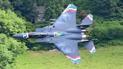 USAF Special Day in the Mach Loop with Special F-15 Strike Eagle Low-Level Wales 4K | World War Wings Videos