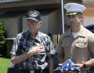 MARINES SURPRISE WW2 VET