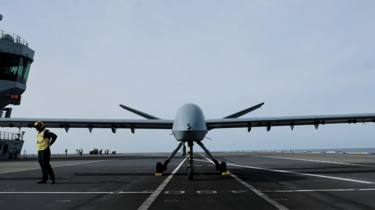 Mojave Drone Lands on Royal Navy Aircraft Carrier | World War Wings Videos
