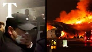 The Moment Japan Airlines Plane Explodes on Landing in Tokyo