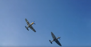 Supermarine Spitfire Low Pass with P-51 Mustang