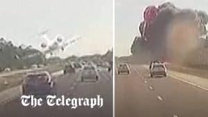 THE MOMENT A JET CRASHED ON A FLORIDA HIGHWAY