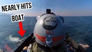 Fighter Jet Almost Hits Boat During Fly-By