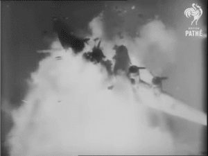 Footage of B-17 Bomber Hit by Nike Missile