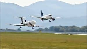 Two Planes Try To Land On The Same Runway