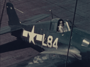 1945 WW2 Event: Watch an F6F Hellcat Crash on CVE-106 Aircraft Carrier