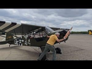 WW2 Recon Plane Hand Start and Taxi