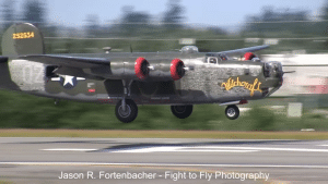 B-24 “Witchcraft” Starts Her 4 Huge Engines and Takes Off