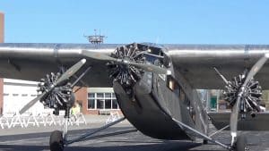 1928 Ford Tri-Motor Starts Up and Takes Flight