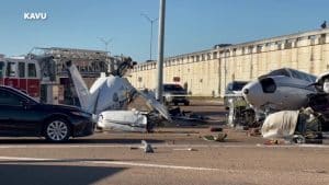 Plane Crashes onto Texas Highway and Splits in Half