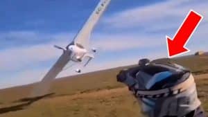PLANE CRASHES INTO BIKES