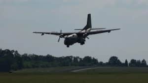 C-160 Performs VERY STEEP Combat Landing