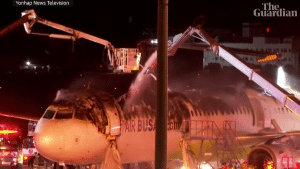 Airbus Plane Catches Fire Before Takeoff at Busan airport