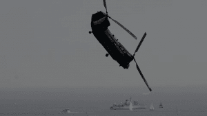 Chinook Doing A Handbrake Turn