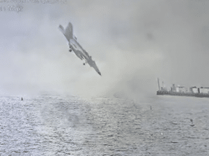 Close-Up Footage of a Military Jet Crashing Into San Diego Bay