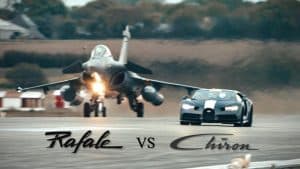That Time a Bugatti Chiron Raced a Rafale Fighter Jet