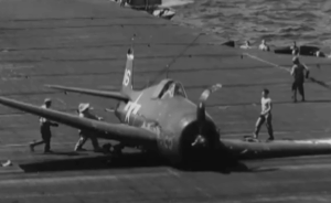 Watch This Carrier Deck Chaos as a Hellcat Crash-Lands During Pacific Air Operations