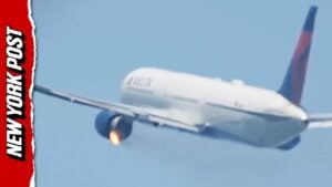 Delta Flight Makes Emergency Landing After Visible Engine Fire Captured on Video