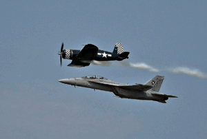 See These Hornet and Corsair Soar Together in Tribute to Naval Aviation