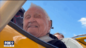 101-year-old WWII Vet Flies Again in Vintage Bi-plane
