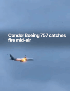 Video Captures Moment Plane Engine Burst into Flames Shortly After Takeoff