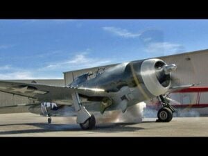 Restored WWII Republic P-47 Thunderbolt “Razorback” Fighter Flight Demo