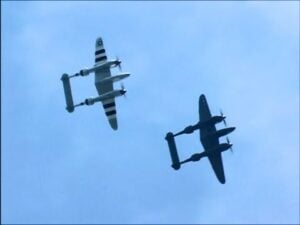 SLEEK Sound of Lockheed P-38 Lightning Flight Demo with TWO P-38s