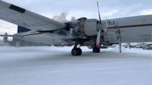 Everts DC-6 Starts Her Massive P&W R-2800 Engines In The Cold