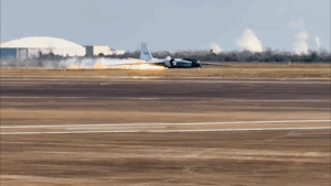 Watch: Flames Erupt as NASA Research Plane Touches Down Gear-Up