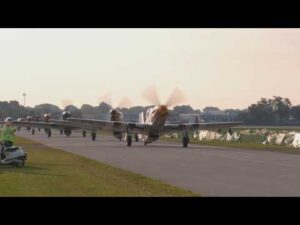 11x P-51 Mustangs Return After Dawn Patrol at Oshkosh
