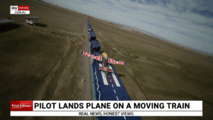 Pilot Makes Aviation History After Landing Plane on a Moving Train