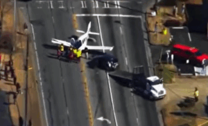 WATCH: Pilot Makes Wild Emergency Landing, Plane Crashes Into Vehicles on Busy Georgia Highway