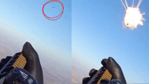 Ukrainian Yak-52 Crew Uses Rifles to Take Out Russian Geran Drone in Midair