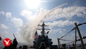 Moment US launches strikes on Iran from aircraft carrier