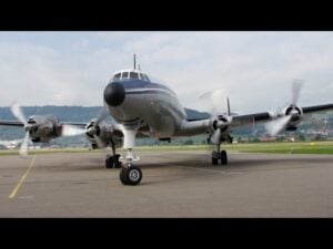 Lockheed Super Constellation Start-Up & Take Off at Airport Bern-Belp